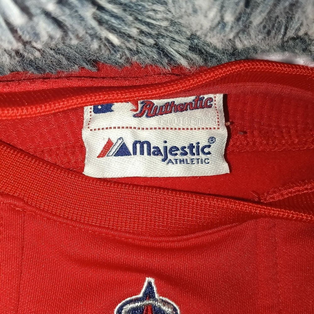 Majestic Los Angeles Angels MLB Authentic Collection Long Sleeve Jersey Red
